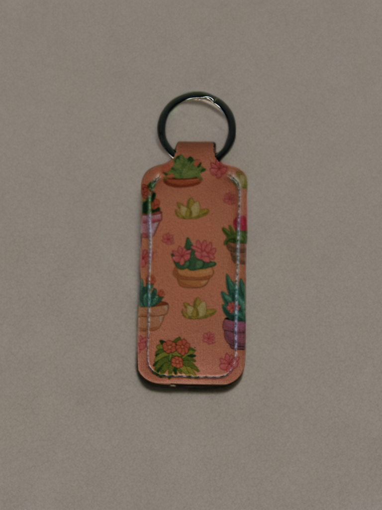 succulent plant lips gloss holder keychain