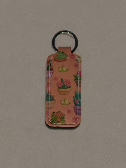succulent plant lips gloss holder keychain
