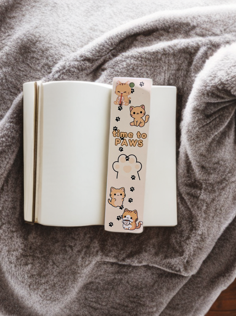 "time to paws" bookmark