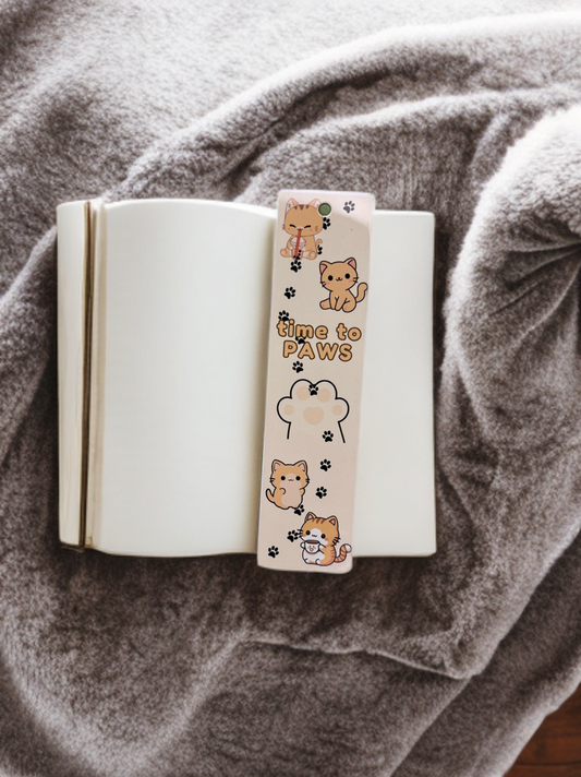 "time to paws" bookmark