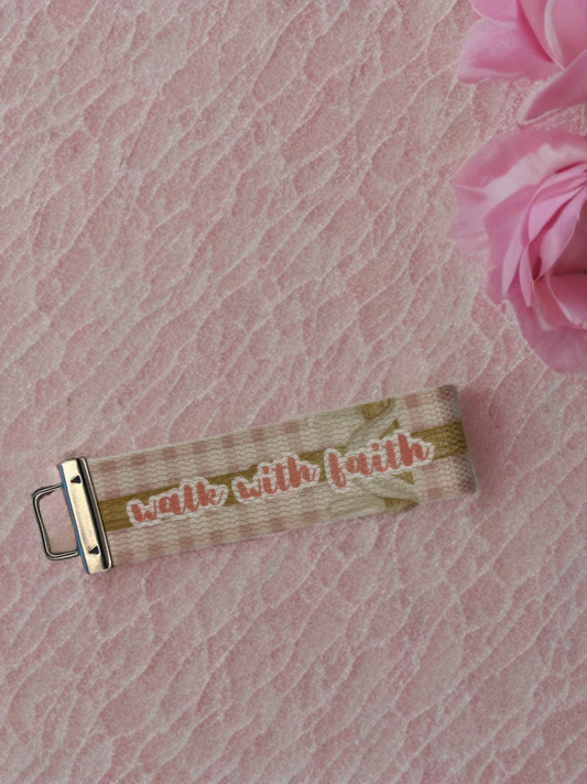 "walk with faith" keychain wristlet