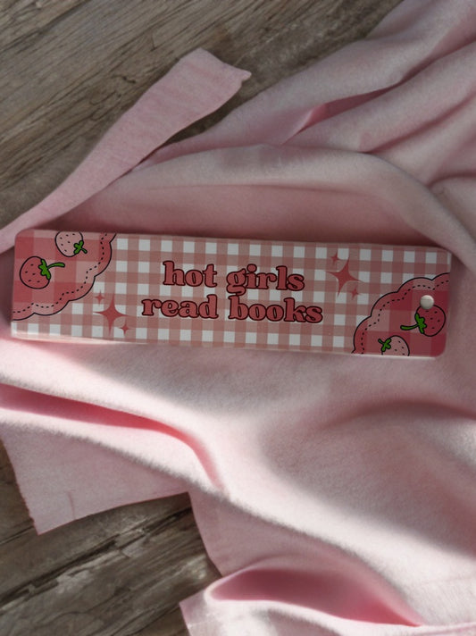 "hot girls read books" bookmark