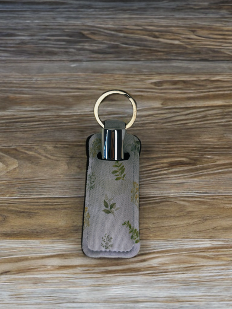 leafy lip gloss holder keychain