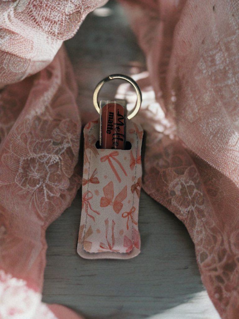 bow collection lip gloss holder keychain