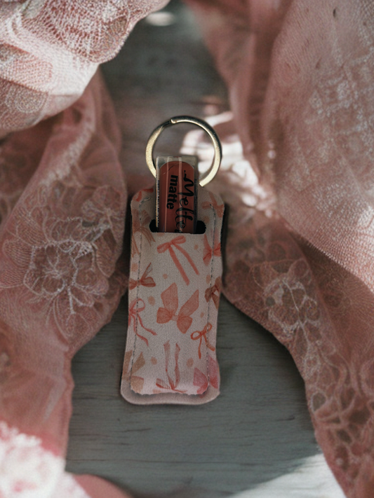 bow collection lip gloss holder keychain