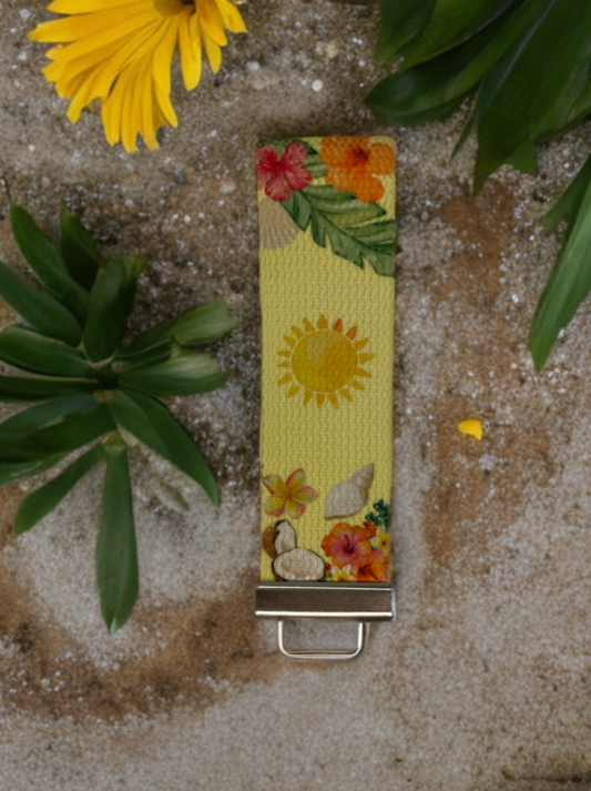 tropical keychain wristlet