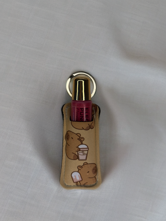 capybara lip gloss holder keychain