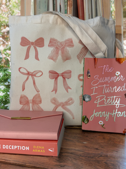 pink bows tote bag