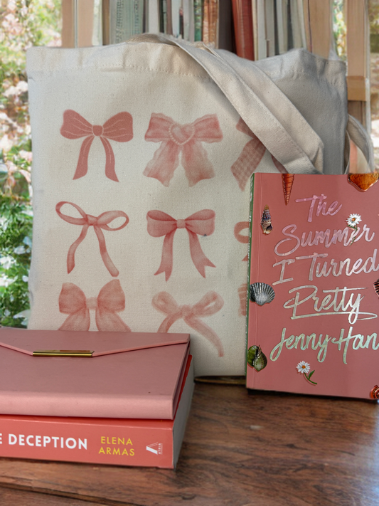 pink bows tote bag