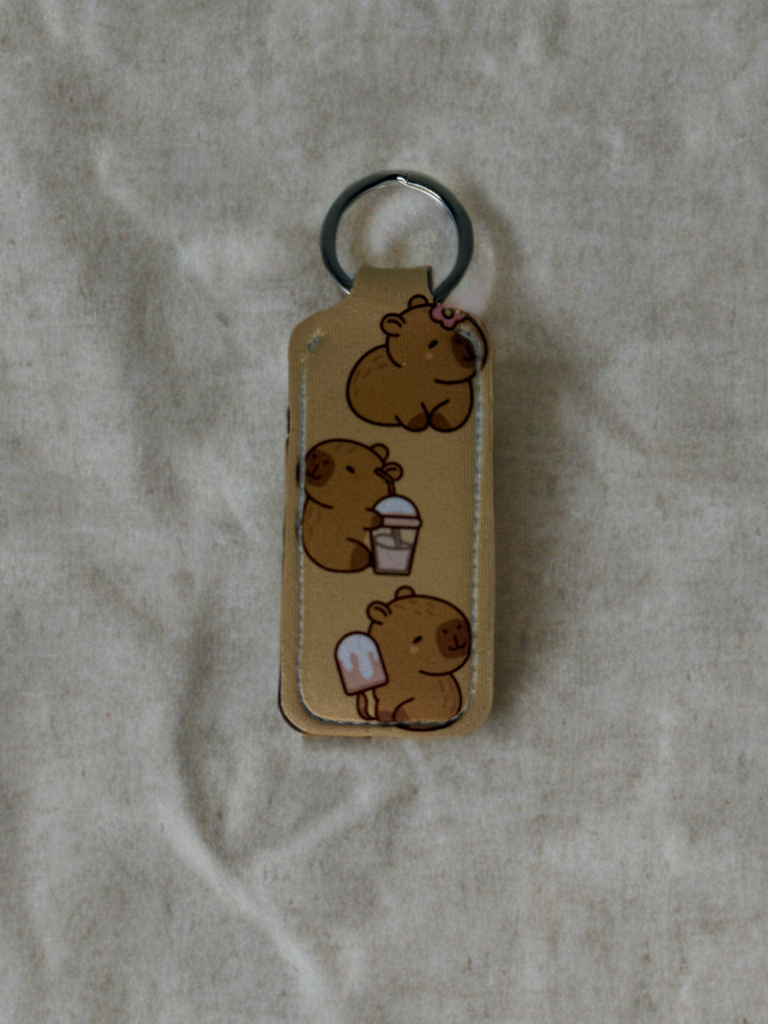 capybara lip gloss holder keychain