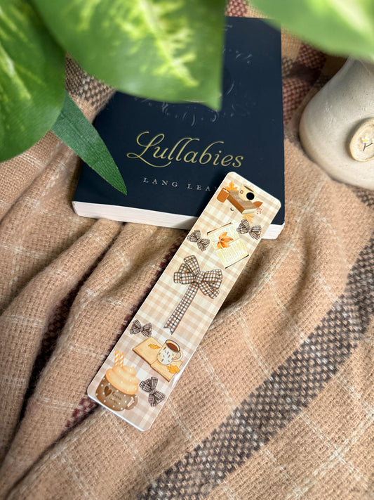 fall-themed bow bookmark