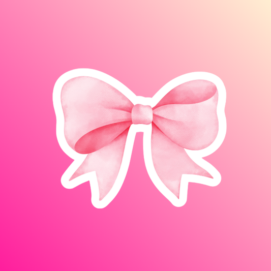 pink bow sticker